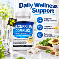 Complexe de glycinate de magnésium avec citrate, malate et oxyde – Flacon de 90 capsules – Complément nutritionnel minéral – Vente en gros – Marque privée – OEM ODM