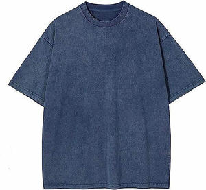T-shirt Oversize 230g Grammage Lourd Personnalisé Logo 3D Homme Effet Gonflé Délavé à l'Acide T-shirt Oversize Uni - Product Image 3