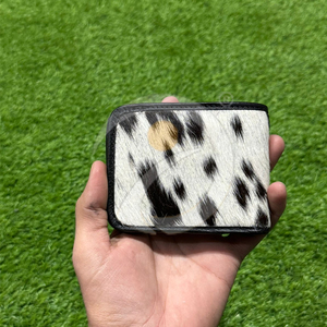 Portefeuille en cuir de vachette artisanal, fin, à rabat, avec pochette à cartes minimaliste, en cuir de vachette naturel - Product Image 1