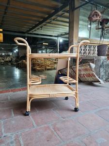 Handmade Versatile Hand Woven Natural Rattan Bar <b>Trolley</b> High Quality Wholesale <b>Hotel</b> <b>Trolley</b> <b>Hotel</b> Furniture Kitchen - Product Image 5