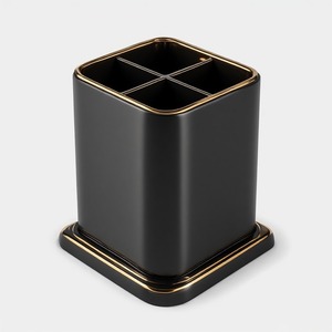 Portacepillos de Dientes de Metal de Primera Calidad con Diseño Artístico y Acabado Liso para Baños de Lujo y Accesorios para el Hogar Sofisticados - Product Image 2