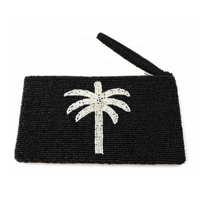 Nouvelle Arrivée Porte-Monnaie Perlé Fait Main Portable Design Palm Tree Élégant Mini Pochette Portefeuille à Fermeture Éclair pour Femmes et Filles - Product Image 3