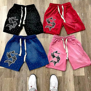 Custom Logo Sweat Shorts Color Embroidery Logo Sweat Shorts Above Knee 5 Inch Men Breathable Sweat Shorts - Product Image 1