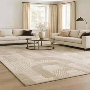 Luxury Neutral Abstract Hand Tufted Carpet Soft <b>Floor</b> Area Rug Anti Slip Modern Rug for Living Room Bedroom Office Hotel Decor - Product Image 3