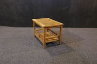 Tabouret en bois moderne Ananta, design minimaliste fait main, en teck massif, avec rangement, pour hôtel, appartement, salle de bain, modèle ST003