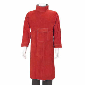 Combinaison de soudage en cuir pour hommes, résistante à la chaleur, avec ajustement réglable et caractéristiques de sécurité renforcées - Product Image 1