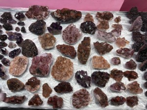 Natural Red Amethyst Cluster Lot Raw Hematoid Quartz <b>Crystal</b> Specimen Rough Mineral <b>Geode</b> Cluster for Home Decor Healing - Product Image 2
