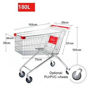 Tlc1189 भारी शुल्क वाली शॉपिंग कार्ट खुदरा खरीदारी ट्रोली, जंग प्रतिरोधी फ्रेम और सुरक्षा सीट के साथ - Product Image 3