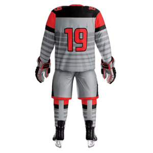 เสื้อฮอกกี้น้ำแข็งแบบสั่งทำรุ่นใหม่ ขายดี ราคาถูก ระบายอากาศได้ดี แห้งเร็ว ผ้าโพลีเอสเตอร์ 100% โลโก้สั้นแบบติดด้วยความร้อน คุณภาพสูง - Product Image 3