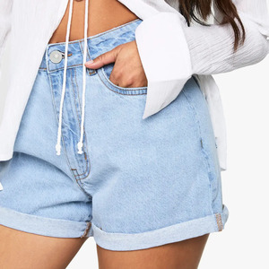 Hot Selling Women's <b>High</b>-<b>Waisted</b> Skinny Cotton Denim <b>Shorts</b> Cute Summer Washed Belt Vintage <b>Jeans</b> Fringe Ripped - Product Image 4