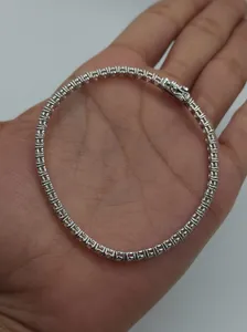 Pulsera de tenis vintage para mujer TISHYA DIAMOND con diamante cultivado en laboratorio de corte redondo de 5 quilates, oro blanco de 14k, E F VS1 - Product Image 5