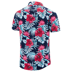 Chemise Hawaïenne Homme à Imprimé Floral, Manches Courtes, Col Rabattu, Respirante, en Polyester, Bouton Unique, pour Vacances, en Popeline, Idéale pour l'Été - Product Image 3