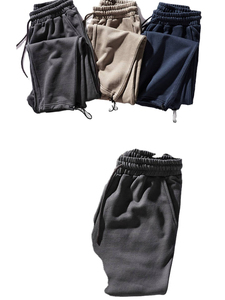Pantalon de survêtement en molleton pour homme, taille élastique avec cordon de serrage, décontracté, poids moyen, poches latérales, pour l'hiver - Product Image 6