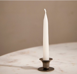 Antique Bronze Taper Candle Holder Compact Table Accent <b>Rustic</b> Interior Ornament Heritage Charm - Product Image 1