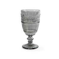 Ensemble de 6 verres à vin soufflés à la main Excelsa, motif floral champêtre, 35 cl, multicolores