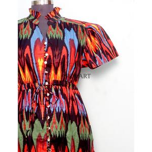 Unique Style Midi Length Women's Summer Beach <b>Dresses</b> Premium Smooth Soft Cotton Made Short Sleeve Formal Sweet A-Line <b>Dress</b> - Product Image 3
