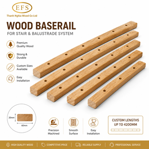 Pasamanos de Madera para Montaje en Pared de 4200 mm para Barandillas de Escaleras, Diseño Rústico - Product Image 1