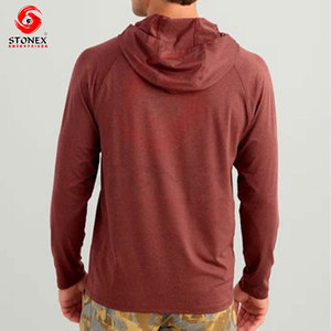 Vente en gros de sweats à capuche de pêche pour hommes, protection UV, séchage rapide, manches longues, performance athlétique - Product Image 4