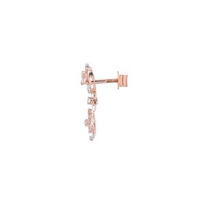 Pendientes de Oro Rosa con Diamantes Cultivados en Laboratorio en Forma de Corazón, Flor y Lágrima - Product Image 2