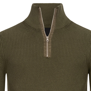 Men's <b>Quarter</b> <b>Zip</b> Knit <b>Sweater</b> Slim Fit Solid Color Stand Collar Long Sleeve - Product Image 6