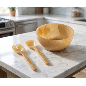 Handmade Collection Eco-Friendly Resin Fruit <b>Bowl</b> Modern Design <b>Red</b> Yellow Decorative Serving <b>Bowl</b> Dishwasher Safe for Gifting - Product Image 3