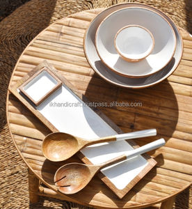 Juego de 3 piezas bohemios hechos a mano para ensalada, curry, sopa, pasta, nueces, ligero, de madera, personalizado, esmaltado, directo, fiestas de fábrica - Product Image 5