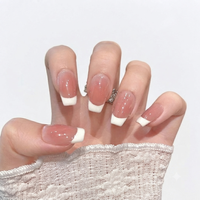 Short Armor Sheer Nude Pink Acrylique Design de vernis à ongles pré-conçu nu et équilibré