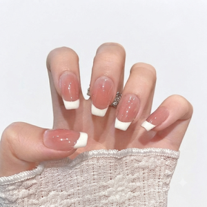 Short Armor Sheer Nude Pink Acrylique Design de vernis à ongles pré-conçu nu et équilibré - Product Image 4