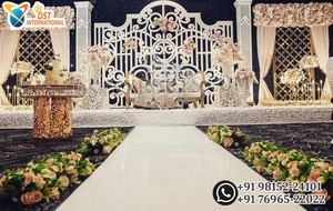 Décoration de scène de mariage asiatique style Palais Impérial, aménagement de mariage thème victorien blanc, scène de réception de mariage de luxe style Bollywood USA - Product Image 2