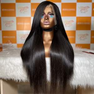 Precio al por mayor 100% Remy Virgin Extensiones de cabello vietnamita Peluca con cierre/Frontal Natural Color negro recto - Product Image 1
