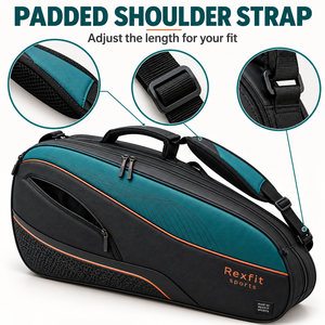 Bolsa personalizada para raqueta de squash con bolsillos con cremallera y asa acolchada cómoda, bolsa deportiva personalizada Rexfit para raqueta. - Product Image 3