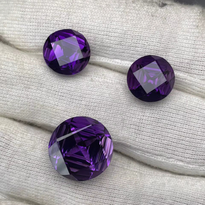 Loupe d'améthyste naturelle, taille ronde, ensemble de 3 pièces, qualité AAA, avec un lustre superbe, coupe et polissage parfaits, à prix avantageux. - Product Image 2
