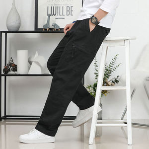 Pantalones Cargo Gris Oscuro para Hombre, Cintura Elástica, Múltiples Bolsillos, Estilo Ropa de Trabajo, Transpirables, de Lona, para Otoño, Uso Casual - Product Image 3