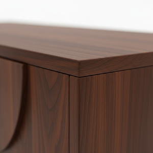 Aparador de Madera Moderno Semicircular con Panel de Media Luna, Mueble de Almacenamiento de Madera con Panel de Arco de 4 Puertas, Diseño de Arco Moderno - Product Image 4