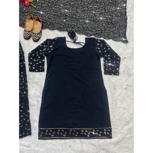 Ensemble de vêtements de fête pour femmes, élégant, Patiala Salwar, haut et dupatta - Product Image 4