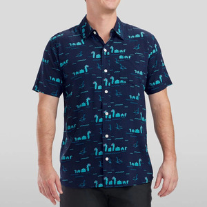 Chemise décontractée 100 % polyester respirante à séchage rapide pour homme, idéale pour la plage et le golf, boutonnée, imprimée sur mesure, à manches courtes, coupe classique - Product Image 2