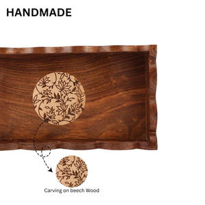 ถาดเสิร์ฟไม้ดีไซน์พรีเมียมพร้อมลายไม้สวยงามสำหรับการเสิร์ฟอาหารและการจัดแสดงอย่างมีสไตล์ - Product Image 4