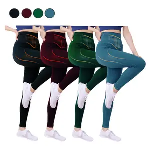 Calças esportivas de grafeno para mulheres, calças de ioga com termostato inteligente para levantamento de quadril e cintura alta personalizadas de fábrica