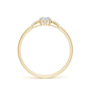 Anillo Ovalado de Oro Amarillo para Mujer, Anillo de Compromiso con Diamante Cultivado en Laboratorio Certificado por IGI, en Oro de 10K, 14K, 18K, Plata 925, 935, Estilo Clásico - Product Image 3
