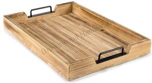 Bandeja de servicio hecha a mano de madera de pino macizo con asas de metal para bares, restaurantes y hoteles, superventas, venta directa de fábrica - Product Image 5