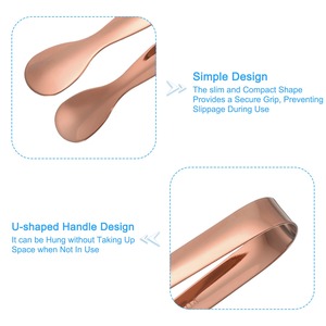 Pinces à glaçons classiques en acier inoxydable, motif rose, accessoires de bar, outils écologiques réutilisables pour boissons - Product Image 5