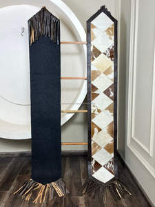 Nouveau Style décoratif en cuir de vachette véritable Patchwork chemin de Table avec bords frangés rustique Western ferme accessoires pour la maison - Product Image 6