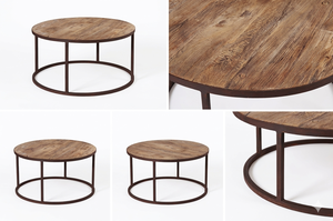 Ensemble de table basse portable minimaliste en teck massif de qualité supérieure, style scandinave contemporain, finition naturelle, meubles de salon - Product Image 5