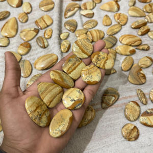 Natural Picture Jasper Palm Stone Green Agate AAA Grade Cabochon Cut Healing Gemstone Organic Mix Shape Jewelry Making - Product Image 1