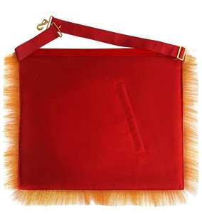 Tablier de Loge Maçonnique Brodé à la Main avec Fil de Bullion et Broderie Zari, en Coton-Polyester et 100% Peau d'Agneau de Luxe - Product Image 5