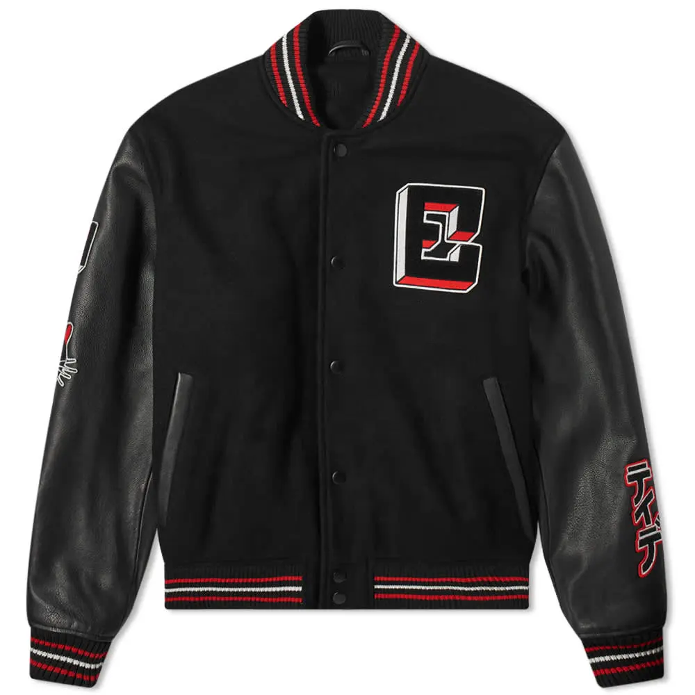 Cheap Custom Letterman Varsity Jackets Wholesale Sports Men Varsity Jackets Black Varsity Jacket For Men With Leather Sleeves