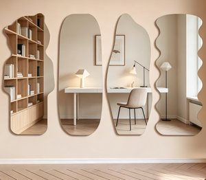 Modern Irregular Decorative Glass Wavy Asymmetrical Customized Thickness Frameless Wall Mounted LED Display Screen <b>Mirror</b> <b>Mirror</b> - Product Image 2