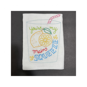 Certifié GOTS 100% Coton 19x29 Pouces 190 GSM Serviettes de Cuisine Minimaliste 'You're My Main Squeeze' Brodé à Séchage Rapide Maison - Product Image 1