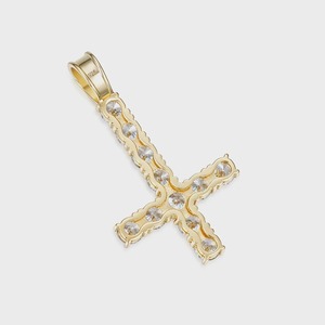 Pendentif croix en argent sterling avec moissanite taille brillant rond, style hip-hop, luxe, pour homme, idéal pour les soirées - Product Image 6