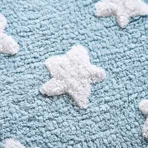 Tapis de bain en coton 100% - Design nordique/européen - Motif géométrique - Respectueux de l'environnement |   Luxe, absorbant, antidérapant, fabriqué à la machine - Product Image 3